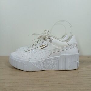 Puma Cali Sport Sneakers Women 7.5 White Leather Platform Streetwear